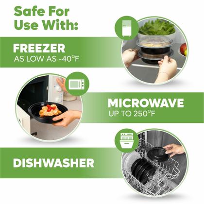 Imagem de Recipientes para preparação de refeições, embalagem confortável de 700 ml (50 unidades) com tampas