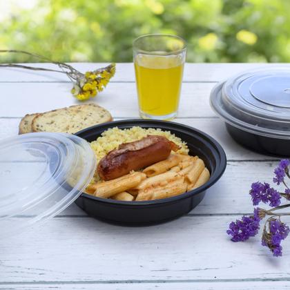 Imagem de Recipientes para preparação de refeições, embalagem confortável de 700 ml (50 unidades) com tampas