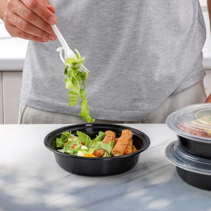 Imagem de Recipientes para preparação de refeições, embalagem confortável de 700 ml (50 unidades) com tampas