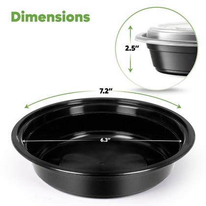 Imagem de Recipientes para preparação de refeições, embalagem confortável de 700 ml (50 unidades) com tampas