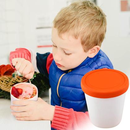 Imagem de Recipientes para sorvete caseiro Recipientes de sorvete reutilizáveis com tampas - Recipientes de armazenamento de sorvete para freezer 1l
