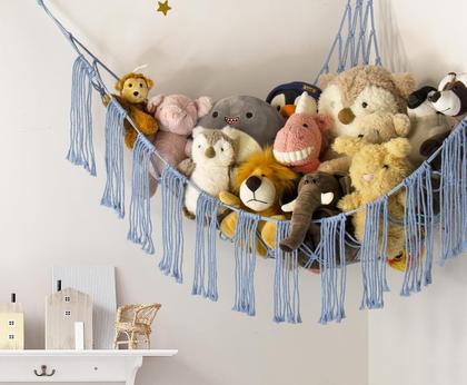Imagem de Red de almacenamiento para peluches RelaxScene Extra Grande con luz LED - Hamaca colgante para bebés para organizar peluches - Decoración adorable y estética para habitación infantil