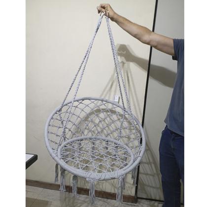 Imagem de Rede Cadeira Balanço Suspensa Algodao Reforçada Confortavel Resistente Teto Casa Varanda Quintal Area Lazer Sacada