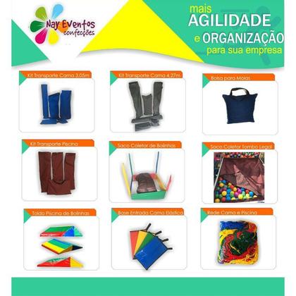 Imagem de Rede Colorida Para Pula Pula 3,05 X 2,00 metros Acessório Reposição Cama Elástica Redonda - Oitavada