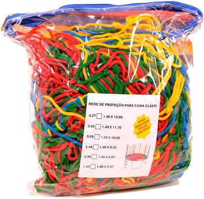 Imagem de Rede Colorida Tela Proteção Cama Elástica Pula Pula 2,44m