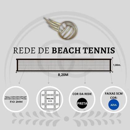 Imagem de Rede De Beach Tennis Oficial/Profissional 4 Faixas ul