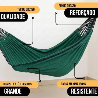Imagem de Rede de Descanso Casal Jeans Grande Reforçada 170kg Algodão