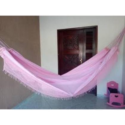Imagem de rede de descanso dormir antialergica sol a sol brim casal rosa bebê