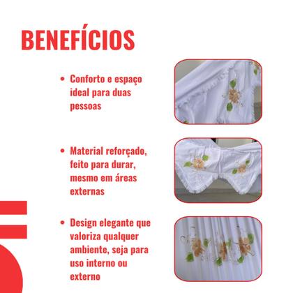 Imagem de Rede De Descanso Dormir Casal Grande Reforçada Sol a Sol Com Varandas