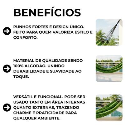 Imagem de Rede de Dormir Descanso Casal e Solteiro Indiana Reforçada 4m Varanda Sacada Várias Cores