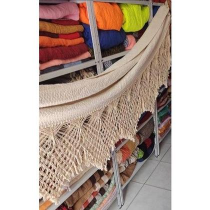 Imagem de rede de dormir descanso casal ostra bege/crua algodão luxo