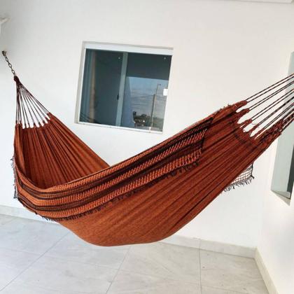 Imagem de Rede De Dormir Descanso Grande Jeans Casal Reforçada