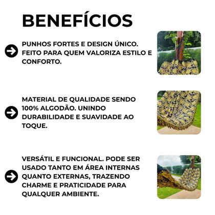 Imagem de Rede de Dormir e Descanso Casal Gigante Reforçada Indiana para Varanda Cor:Verde