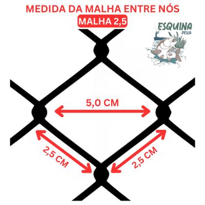 Imagem de Rede de pesca malha  2,5 fio 0,20mm