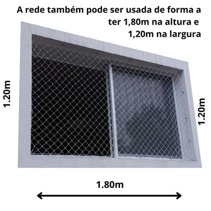 Imagem de Rede de proteção para janelas varandas crianças animais 1,80x1,20 bca
