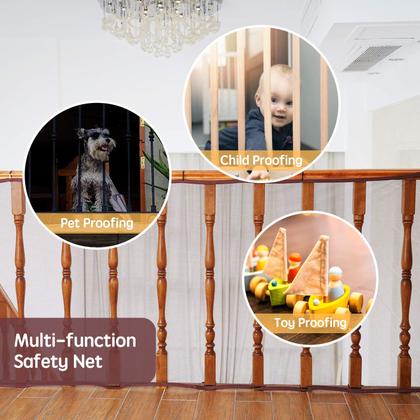 Imagem de Rede de segurança infantil Banister Guard Minne Baby de 3 m x 1 m marrom escuro