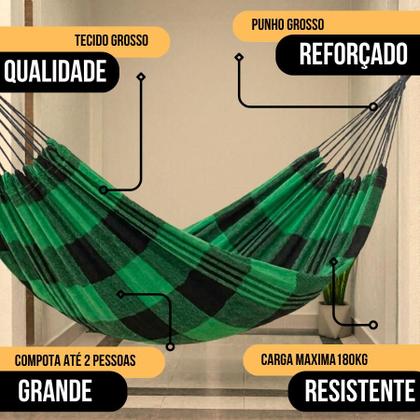 Imagem de Rede Dormir Descanso Casal Gigante Reforçada Estampada Tijubana 100 Algodão 180kg Confortável Descanso