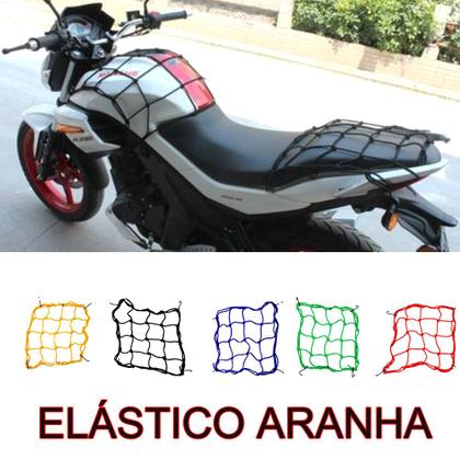 Imagem de Rede Elástica Aranha Para Moto Capacete 25x25cm Cores