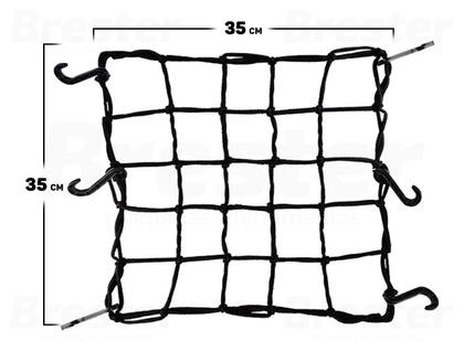 Imagem de Rede Elástica Tipo Aranha Para Amarração Bagagem Porta-Malas Moto Capacete Com Ganchos 35x35 Hutz