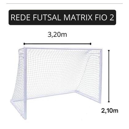 Rede Futsal Matrix Fio 2 Seda Reforçada Imagem de Rede Futsal Matrix Fio 2 Seda Reforçada