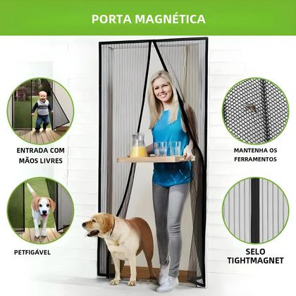 Imagem de Rede Magnética Automática Anti-Mosquitos - Tela Invisível para Porta