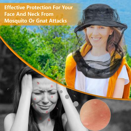 Imagem de Rede Mosquiteira para Cabeça, Kit com 2 Unidades, Rede Premium para Proteção contra Moscas e Insetos  Extra Grande e Longa, Malha Fina para Camping, Trilhas, Pesca e Jardinagem, Serve em Todos os Chapéus para Homens e Mulheres