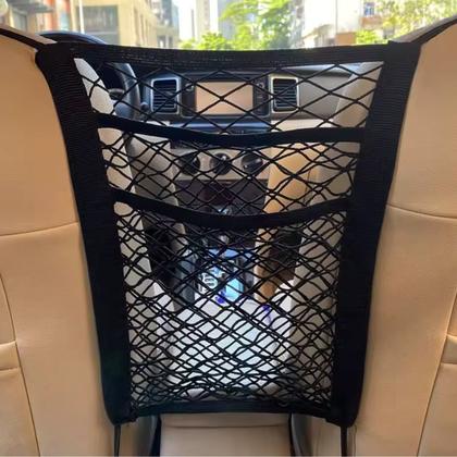 Imagem de Rede Organizadora Porta Treco Universal Carro SUV Porta Objetos Automotivo Interior Banco Console