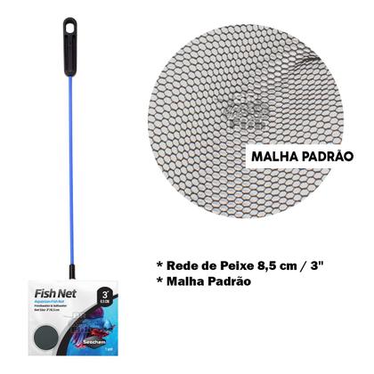 Imagem de Rede Para Peixes Aquários Seachem Fish Net 8,5cm Malha Padrão