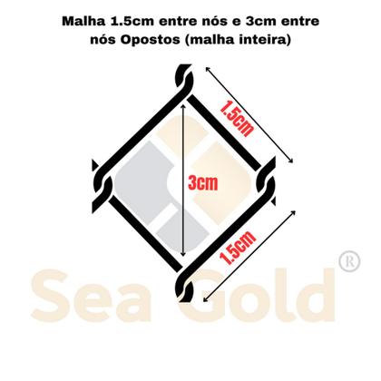 Imagem de Rede Pesca Lambari Malha 1.5 X 1.5cm ( 15mm ) Fio 0.20 40 MT - Sea Gold Redes
