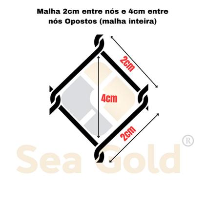 Imagem de Rede Pesca Lambari Malha 2 X 2cm 20mm Alt 1,52 Fio 0.20 30MT - Sea Gold Redes