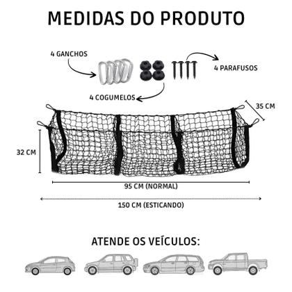 Imagem de Rede Tela Elástica Interna Caçamba Caminhonete Pick Up Forte