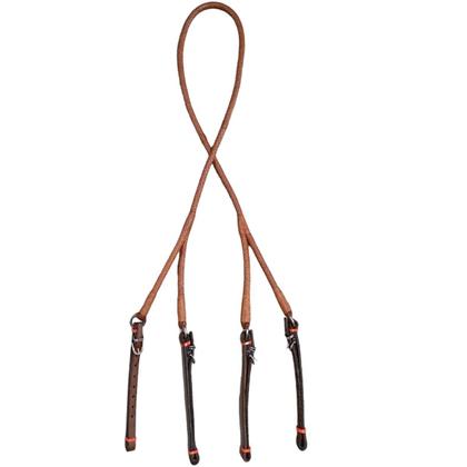 Imagem de redea conjugada couro de bode vaquejada trançada