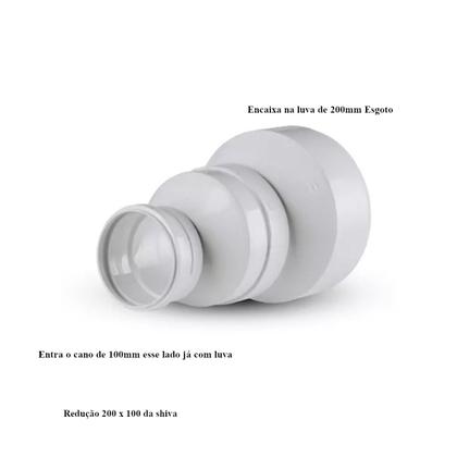 Imagem de Redução Esgoto Excêntrica Pvc 200x100mm 1 Linha - Shiva