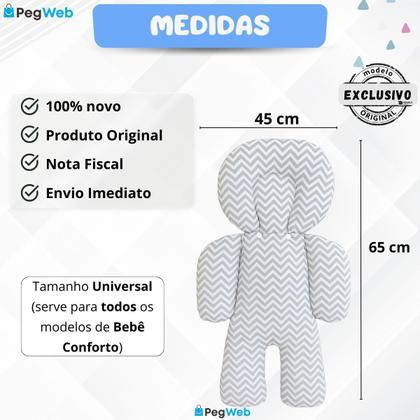 Imagem de Redutor Bebê Conforto Almofada Carrinho Pescoço Ninho Moisés Cadeirinha Colchonete Universal PEGWEB