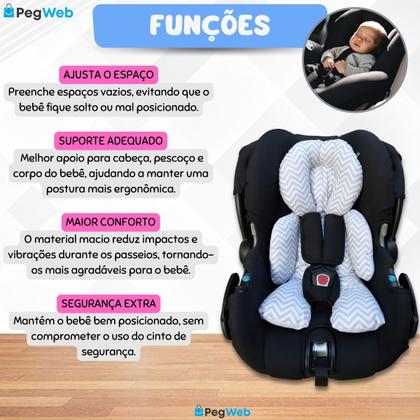 Imagem de Redutor Bebê Conforto Almofada Carrinho Pescoço Ninho Moisés Cadeirinha Colchonete Universal PEGWEB