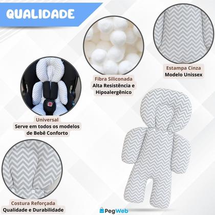 Imagem de Redutor Bebê Conforto Almofada Carrinho Pescoço Ninho Moisés Cadeirinha Colchonete Universal PEGWEB