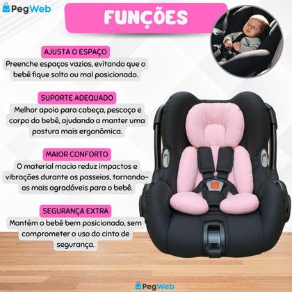 Imagem de Redutor Bebê Conforto Almofada Carrinho Pescoço Ninho Moisés Cadeirinha Colchonete Universal PEGWEB