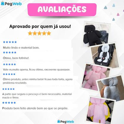 Imagem de Redutor Bebê Conforto Almofada Carrinho Pescoço Ninho Moisés Cadeirinha Colchonete Universal PEGWEB