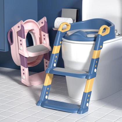 Imagem de Redutor De Assento Infantil Com Escada Para Privada Com Degrau E Apoio
