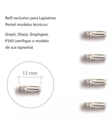 Imagem de Refil Borracha Pentel Lapiseiras P200 C/ 04 Unidades Z2-in