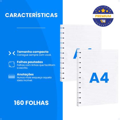 Imagem de Refil Caderno Inteligente Compatível Grande C/ 160 Folhas A4