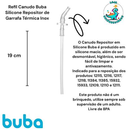 Imagem de Refil Canudo Buba Silicone Repositor de Garrafa Térmica Inox