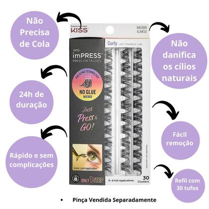 Imagem de Refil cílios autocolantes kiss new york impress curly c/ 30 tufos ilm02