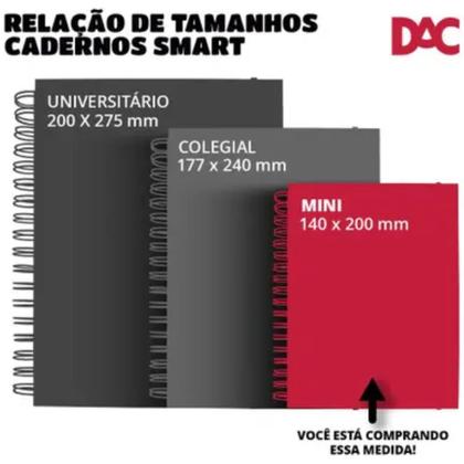 Imagem de Refil de Caderno Mini Smart Rosa Dac Com 48 Folhas Reposicionáveis 138x200mm Material Escolar Lindo