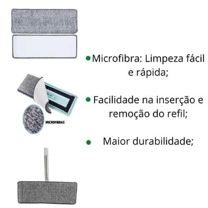 Imagem de Refil De Microfibra 123 Útil Para Flat Mop 32 x 11cm Reutilizável com 2 Unidades Excelente Limpeza