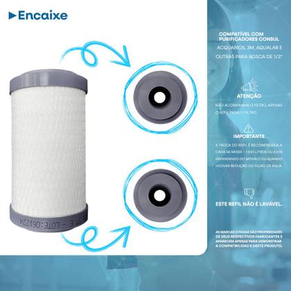 Imagem de Refil de Reposição Filtro Com Torneira Carbon Block Acqua 5" Acquabios