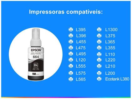 Imagem de Refil de Tinta Epson 664 Preto T664120