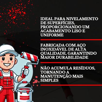 Imagem de Refil Desempenadeira Tipo Berox 25cm Lâmina Aço Inox Acabamento Liso Massa Corrida Cimento Queimado