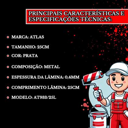 Imagem de Refil Desempenadeira Tipo Berox 25cm Lâmina Aço Inox Acabamento Liso Massa Corrida Cimento Queimado