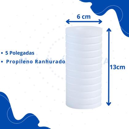 Imagem de Refil Filtro Bebedouro Cavalete Ranhurado 5 Polegadas